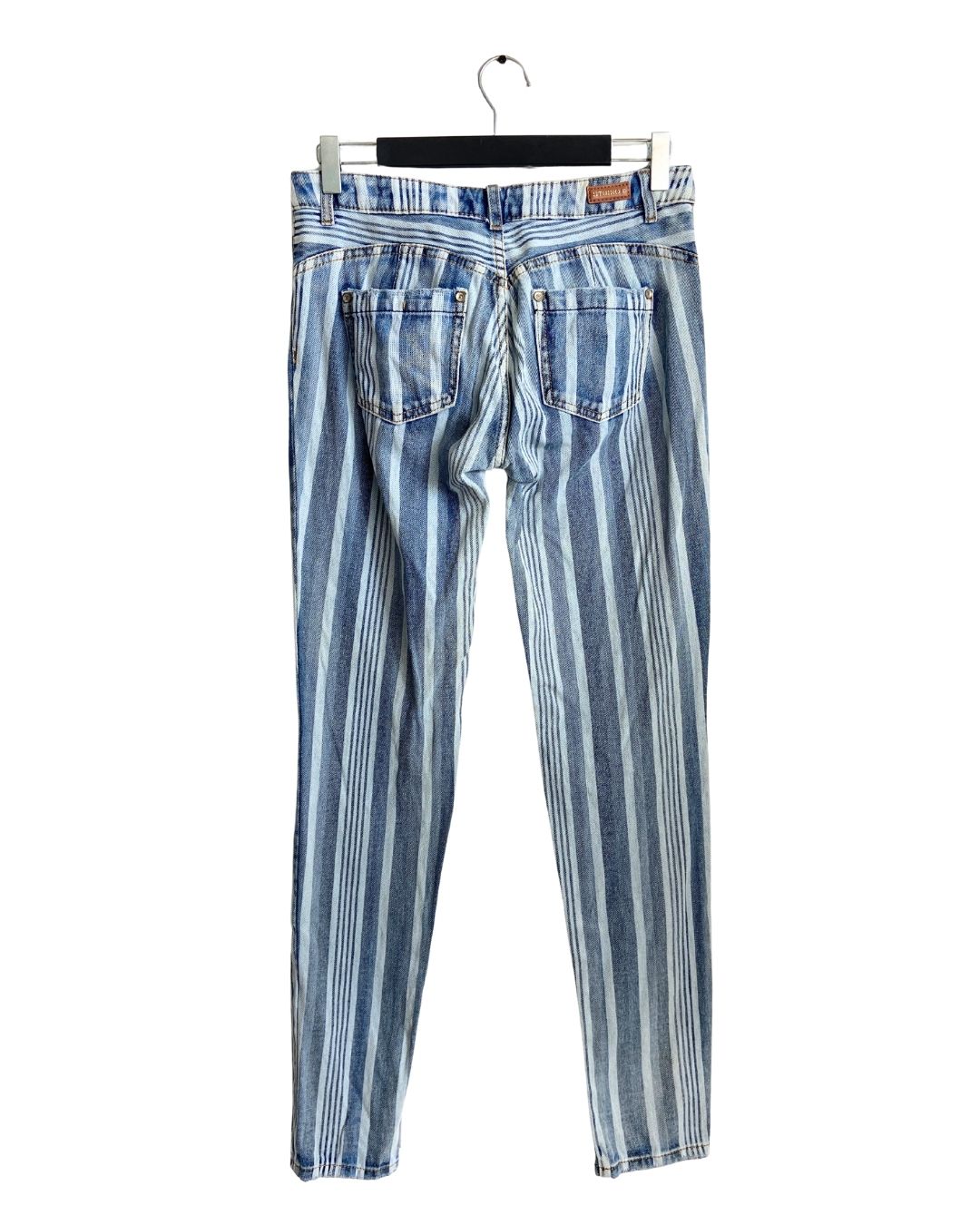 Jean skinny rigído a rayas