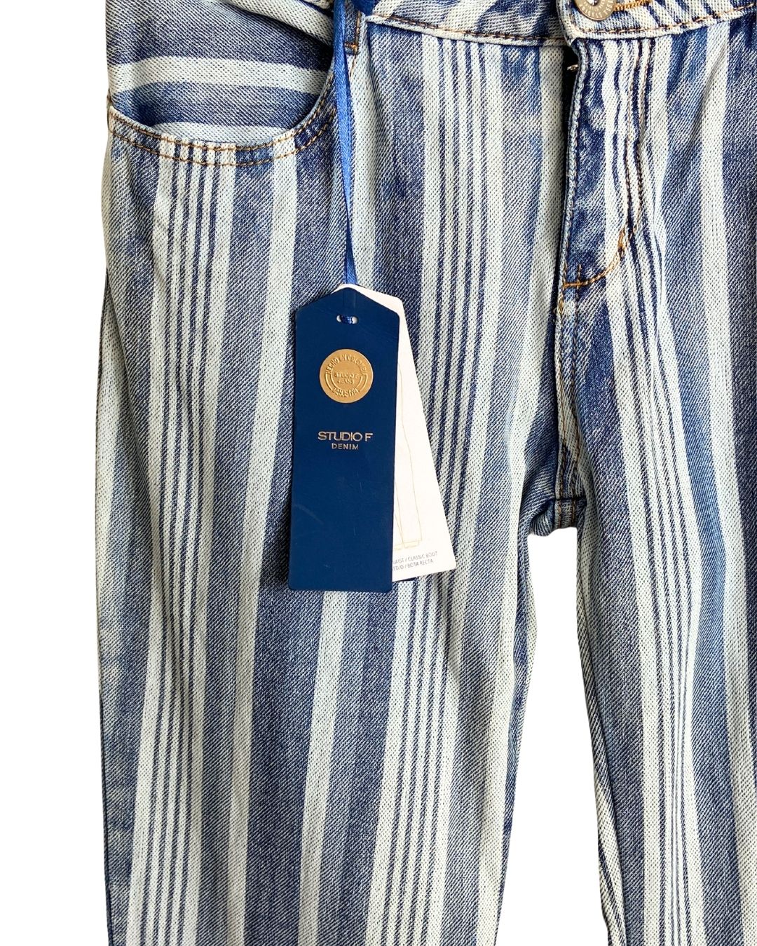 Jean skinny rigído a rayas