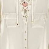Blusa manga larga lace up
