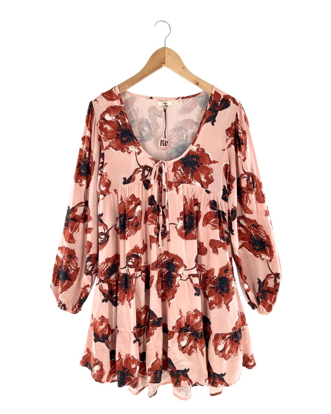 Vestido mini manga larga print