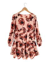 Vestido mini manga larga print