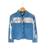 Chaqueta en denim con metalizada