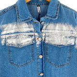 Chaqueta en denim con metalizada