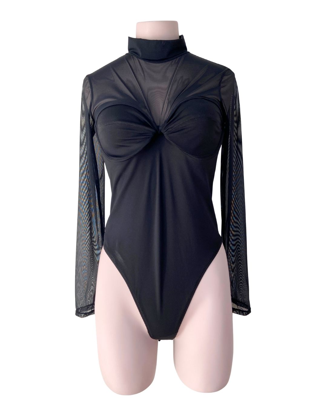 Body manga larga en mesh