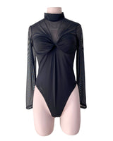 Body manga larga en mesh