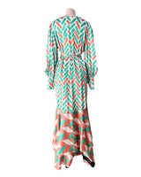 Maxi vestido wrap satinado