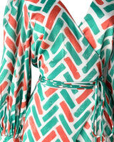 Maxi vestido wrap satinado