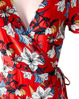Maxi vestido wrap print flores