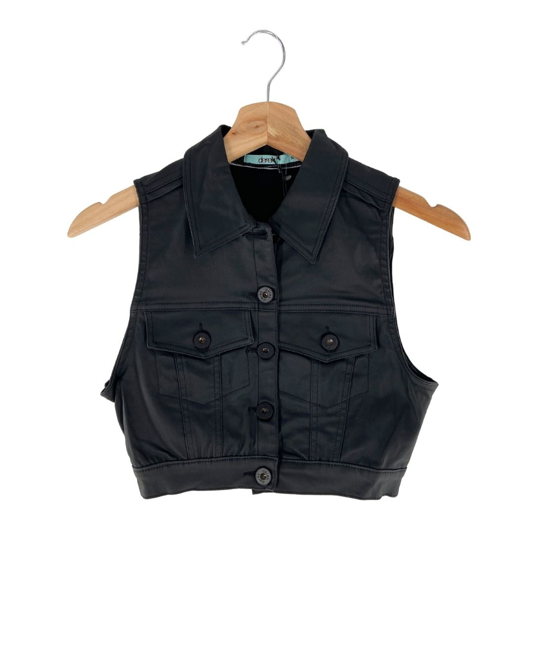 Chaleco crop abotonado