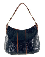 Shoulder bag en charol branded