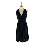 Vestido midi satinado anudado
