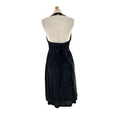 Vestido midi satinado anudado