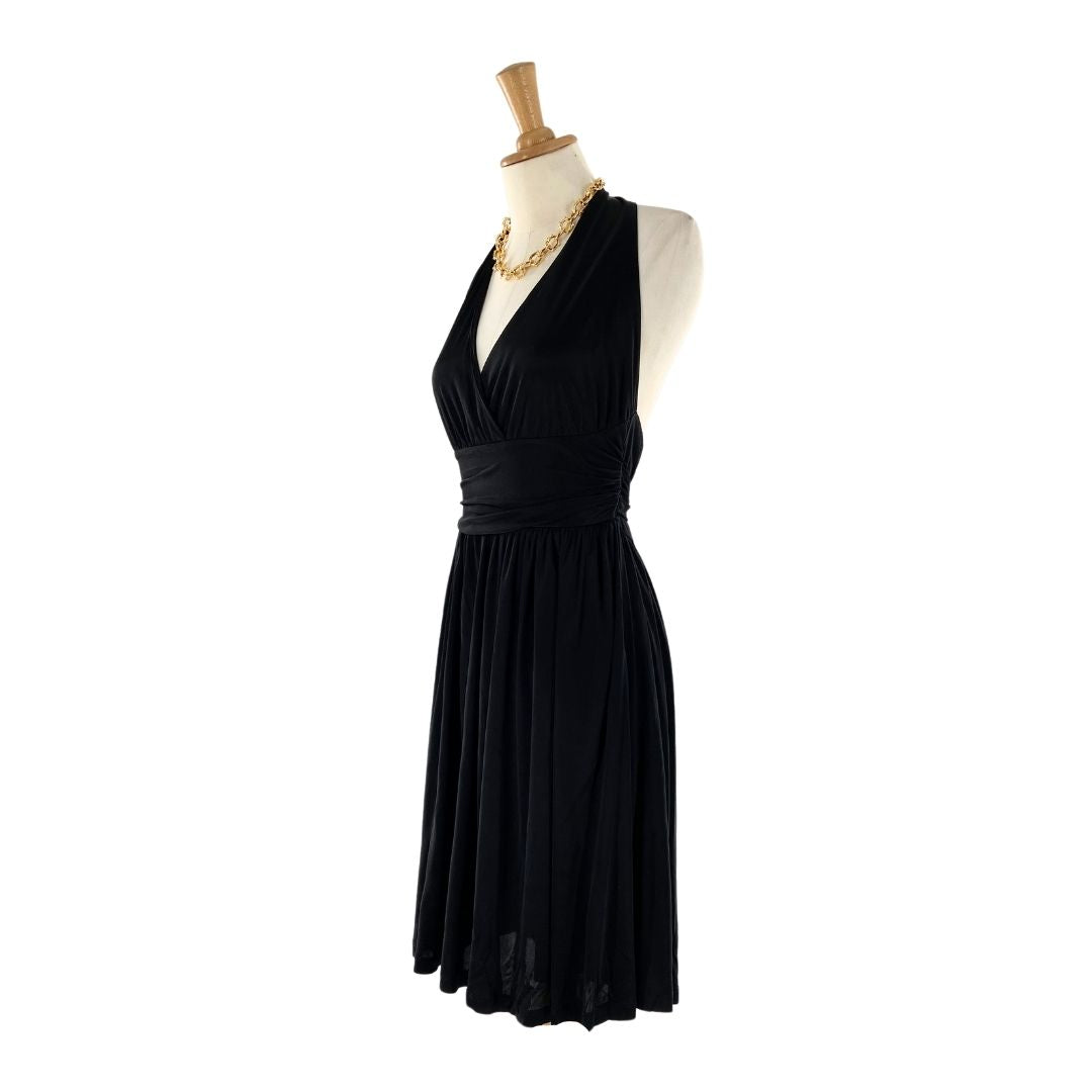 Vestido midi satinado anudado