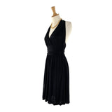 Vestido midi satinado anudado
