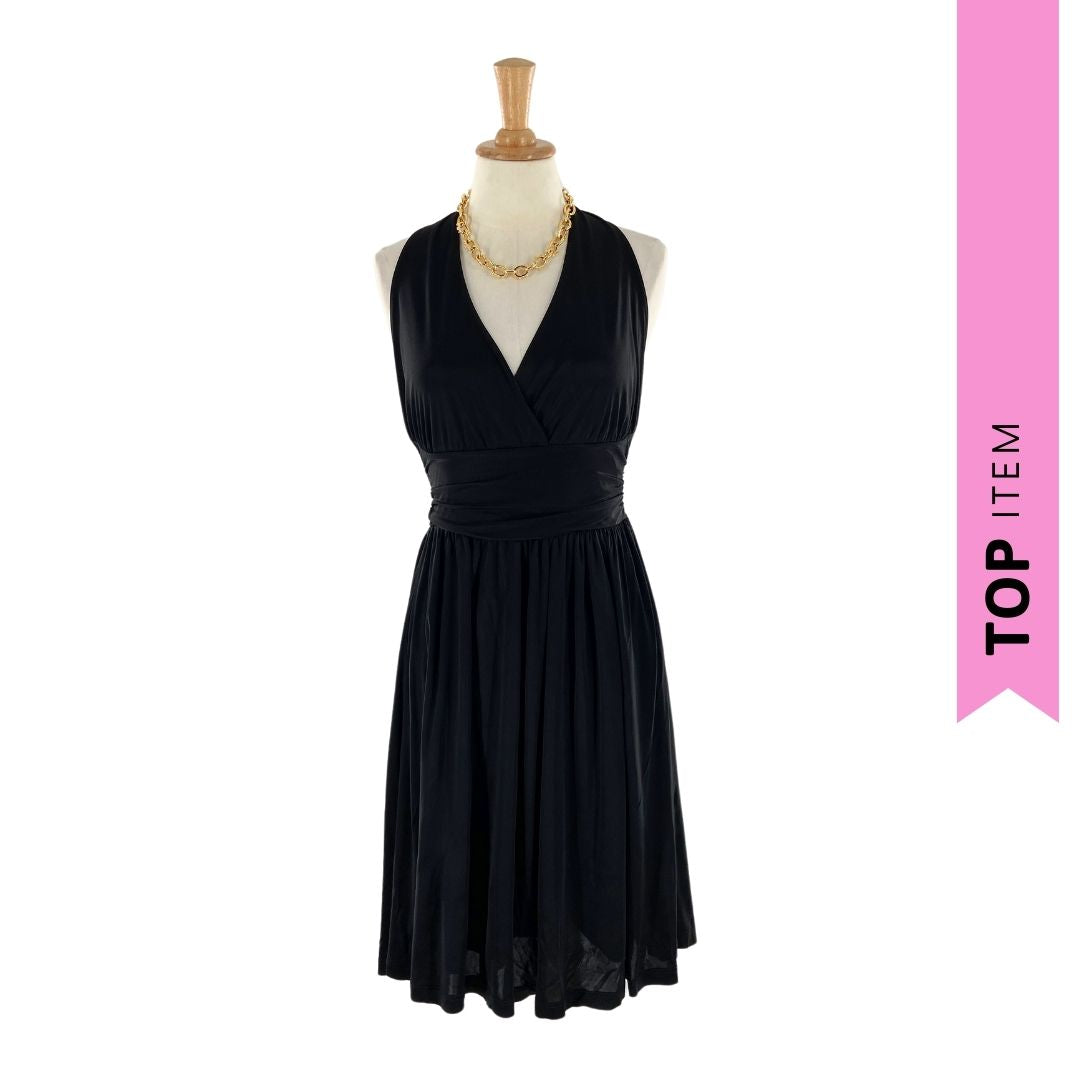 Vestido midi satinado anudado