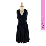 Vestido midi satinado anudado
