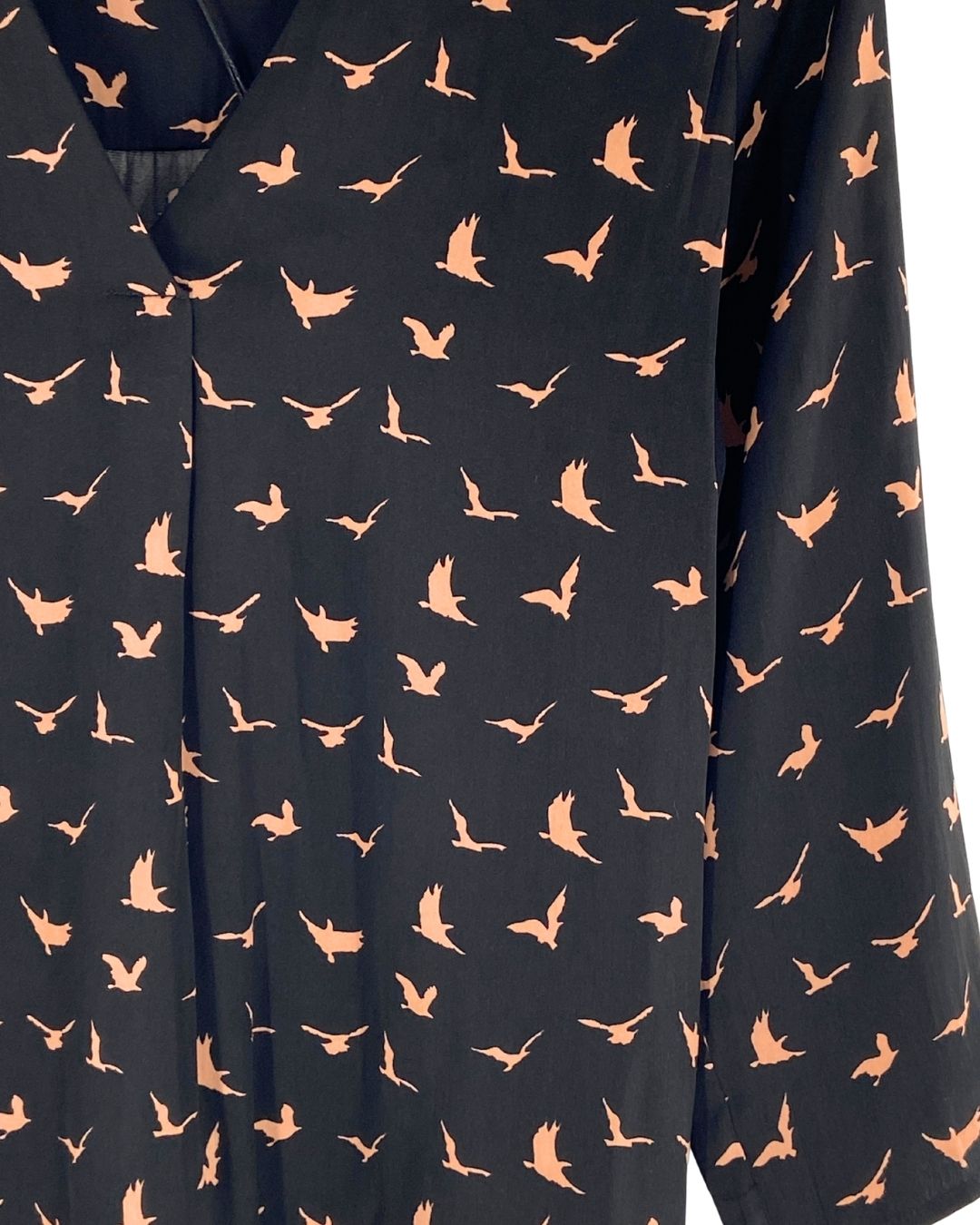 Blusa satinada print aves