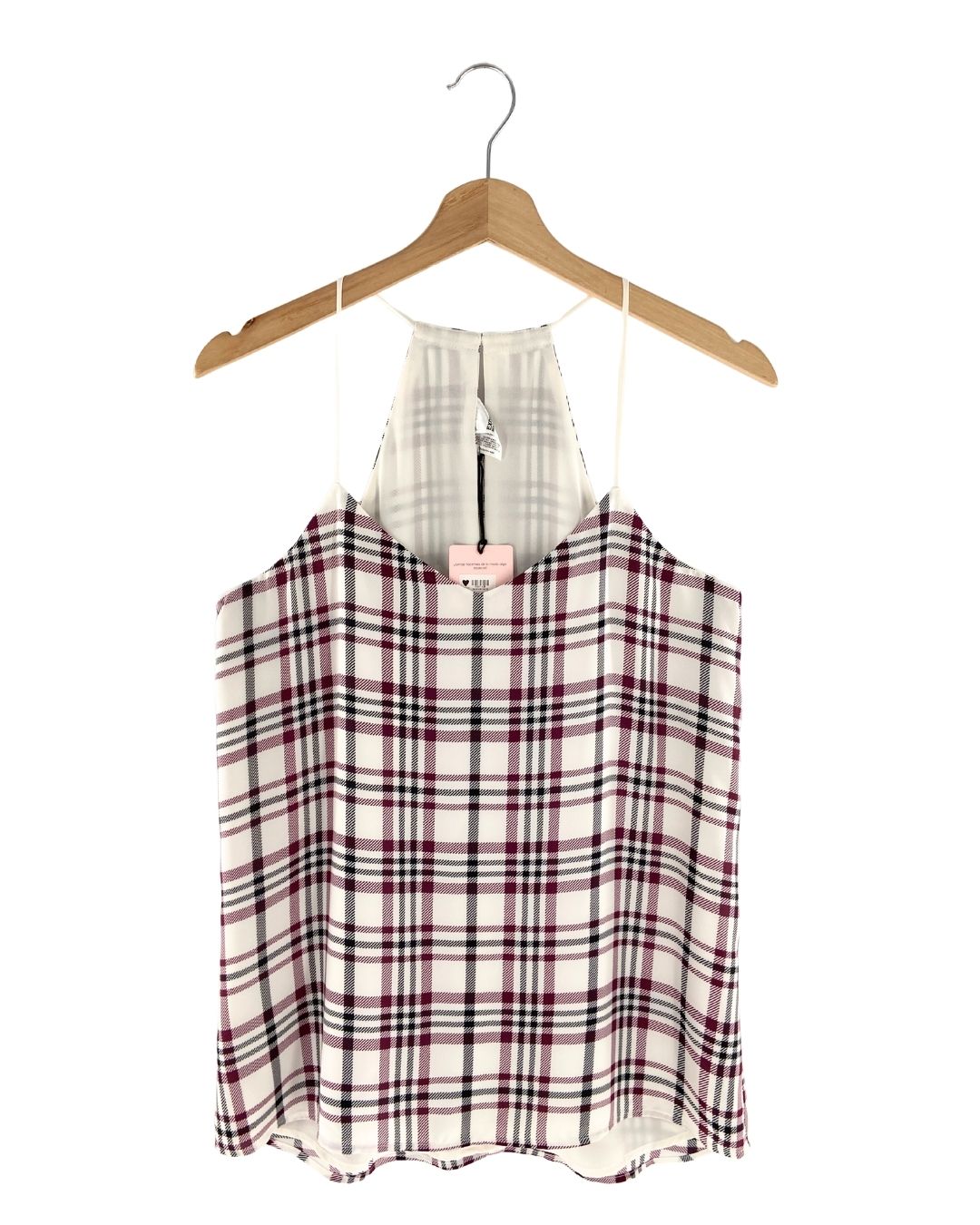 Blusa cuello halter a cuadros