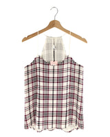 Blusa cuello halter a cuadros