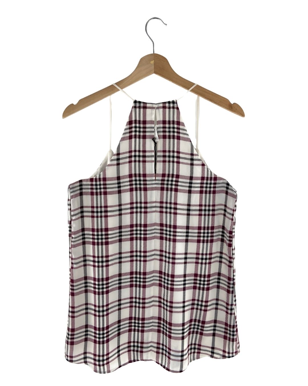 Blusa cuello halter a cuadros