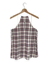 Blusa cuello halter a cuadros