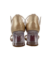 Sandalias en cuero con tacón