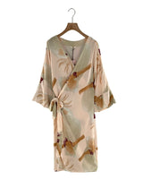 Vestido midi wrap print flores