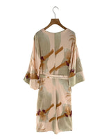 Vestido midi wrap print flores