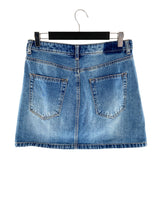 Falda mini en denim rigído
