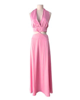 Maxi vestido satinado anudado