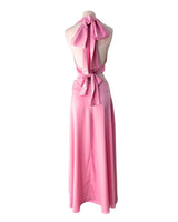 Maxi vestido satinado anudado