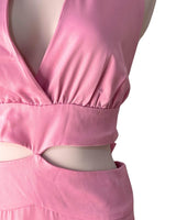 Maxi vestido satinado anudado