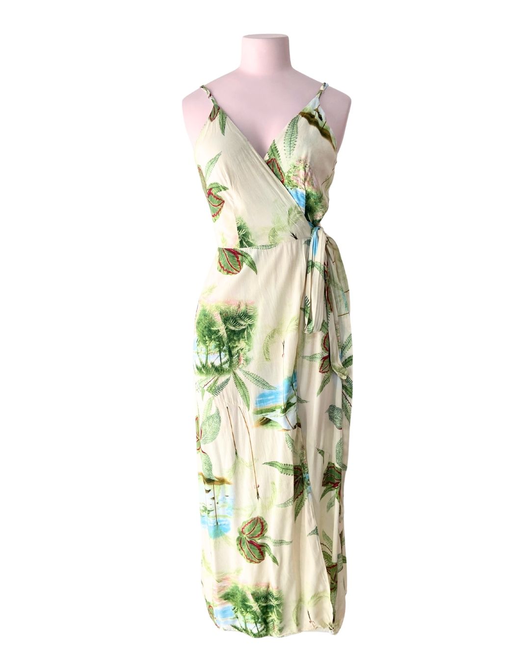 Maxi vestido wrap de tiras