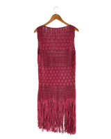 Chaleco midi tejido macramé