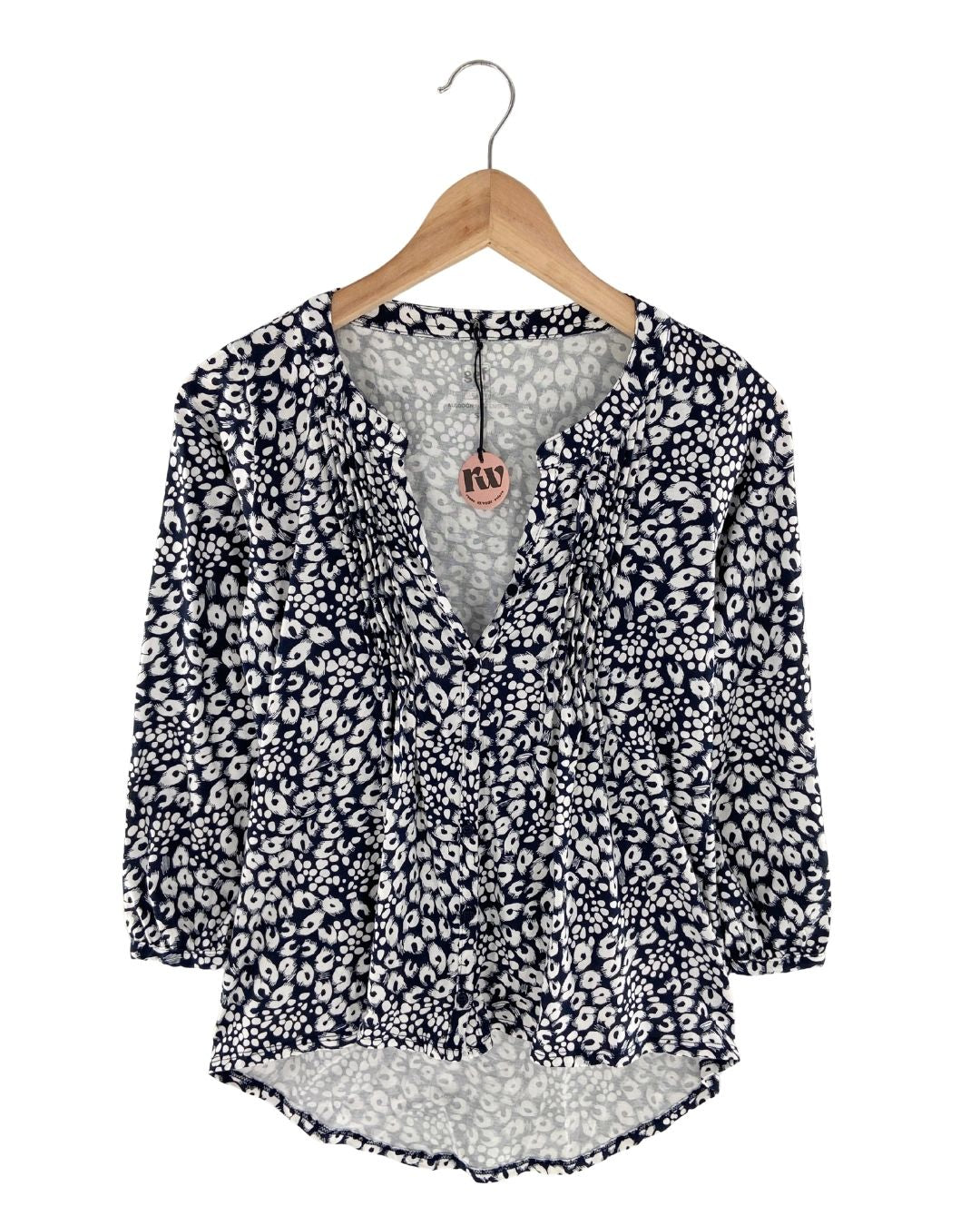 Blusa manga larga en jersey