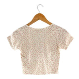 Blusa crop cruzada manga corta