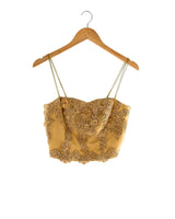 Crop top de tiras con recamado