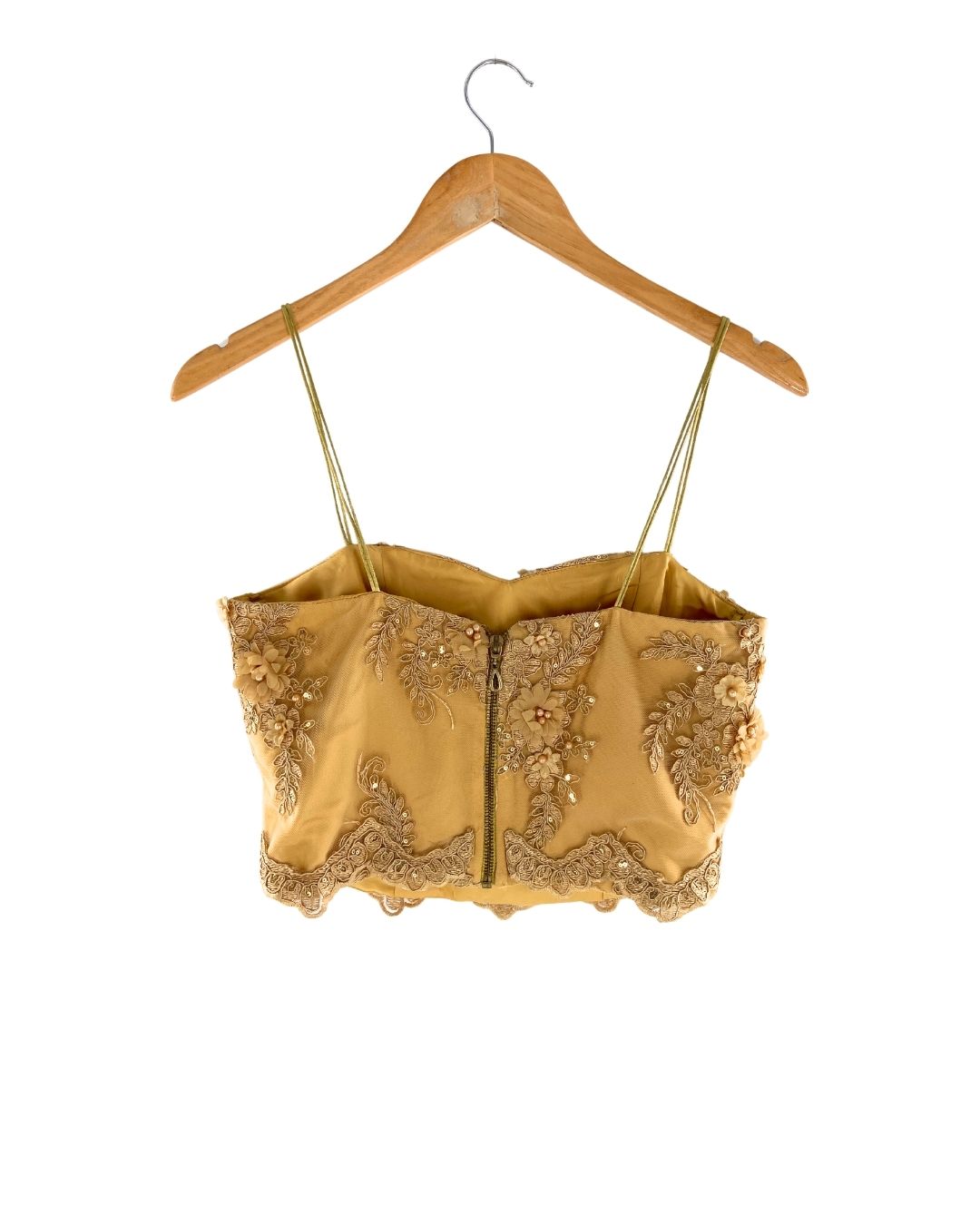 Crop top de tiras con recamado