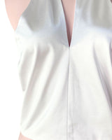 Crop top satinado anudado
