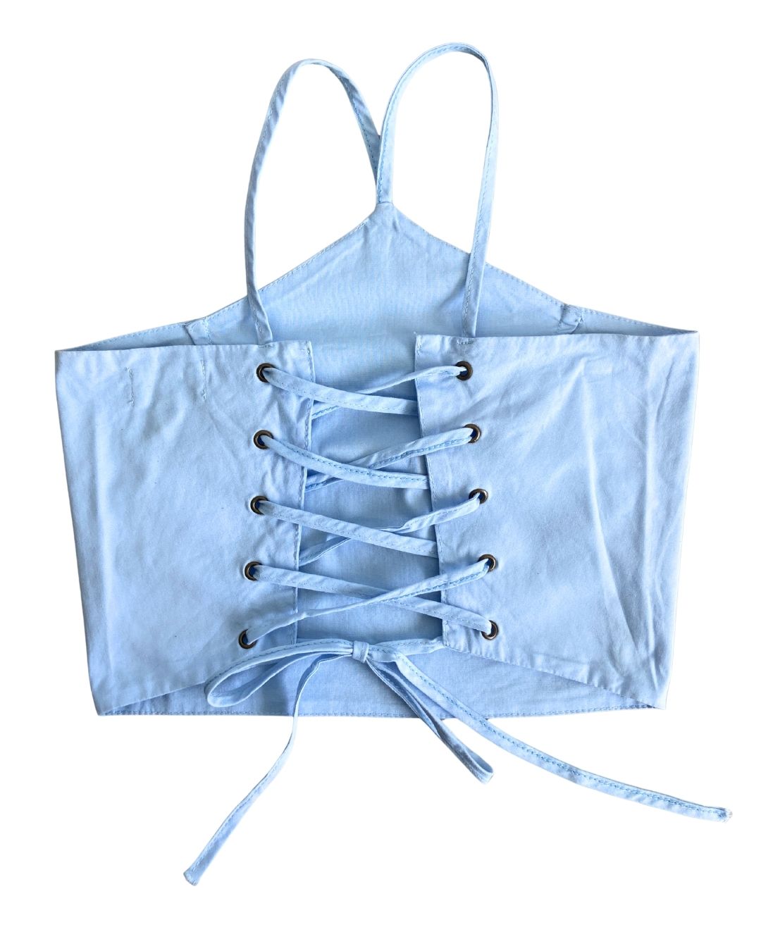 Crop top lace up en espalda