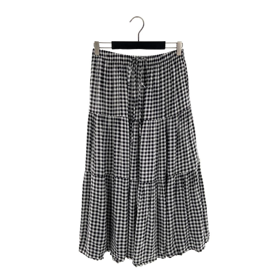 Falda midi a cuadros elástico