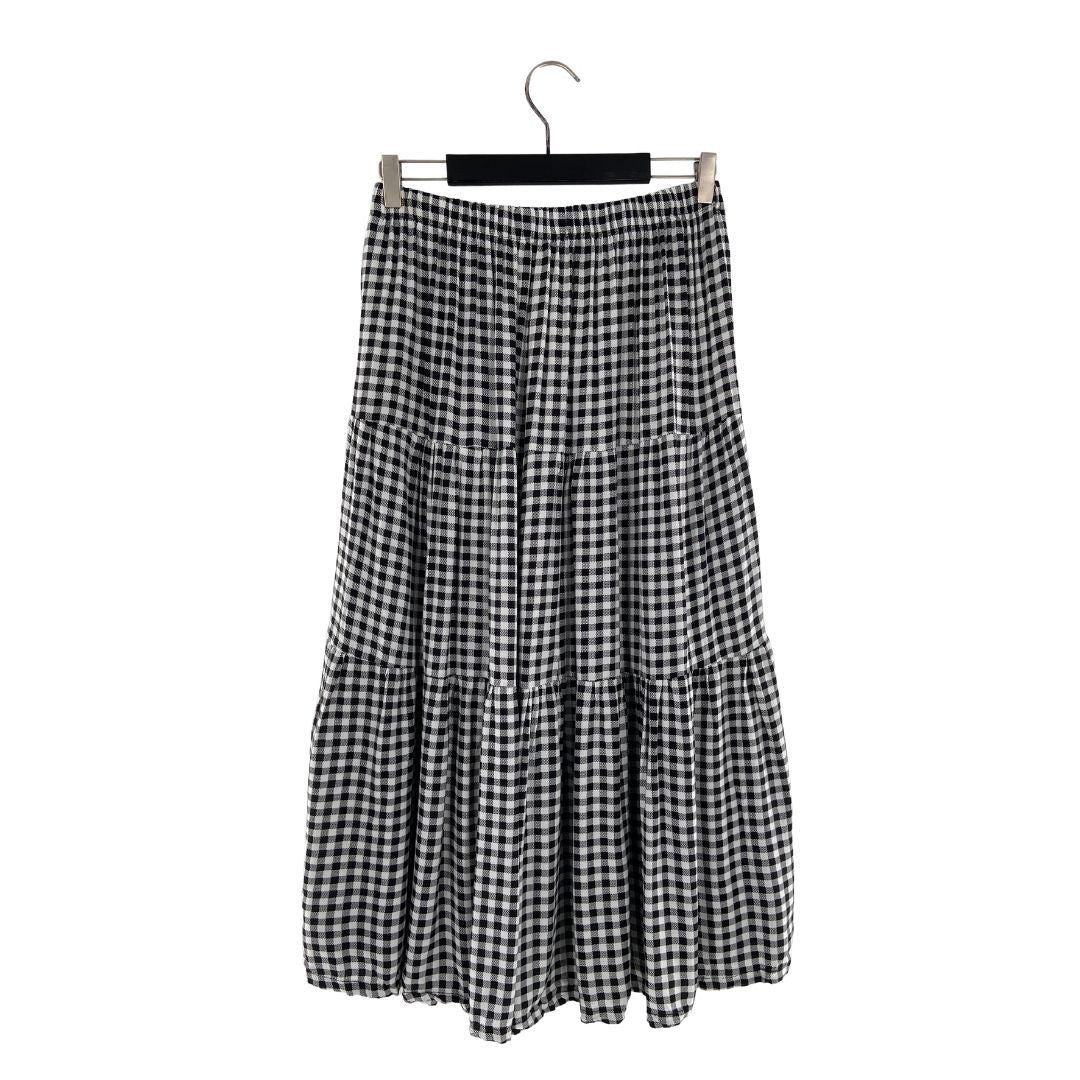 Falda midi a cuadros elástico
