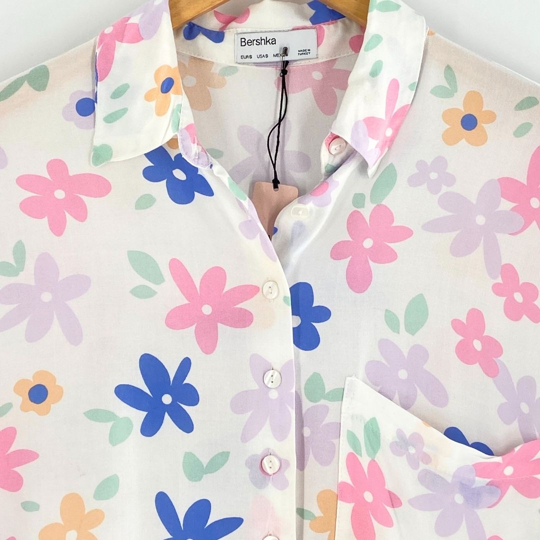 Camisa crop manga corta print