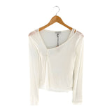 Blusa manga larga en canalé