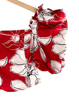 Crop top manga globo print