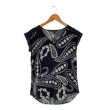 Blusa satinada cuello V print