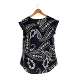 Blusa satinada cuello V print