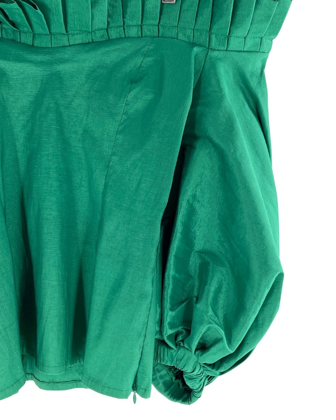 Blusa satinada manga globo