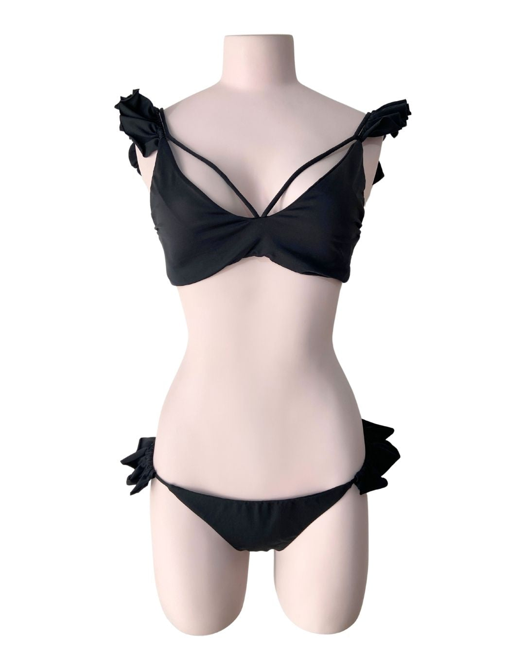 Bikini anudado con mini vuelos