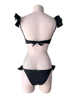 Bikini anudado con mini vuelos